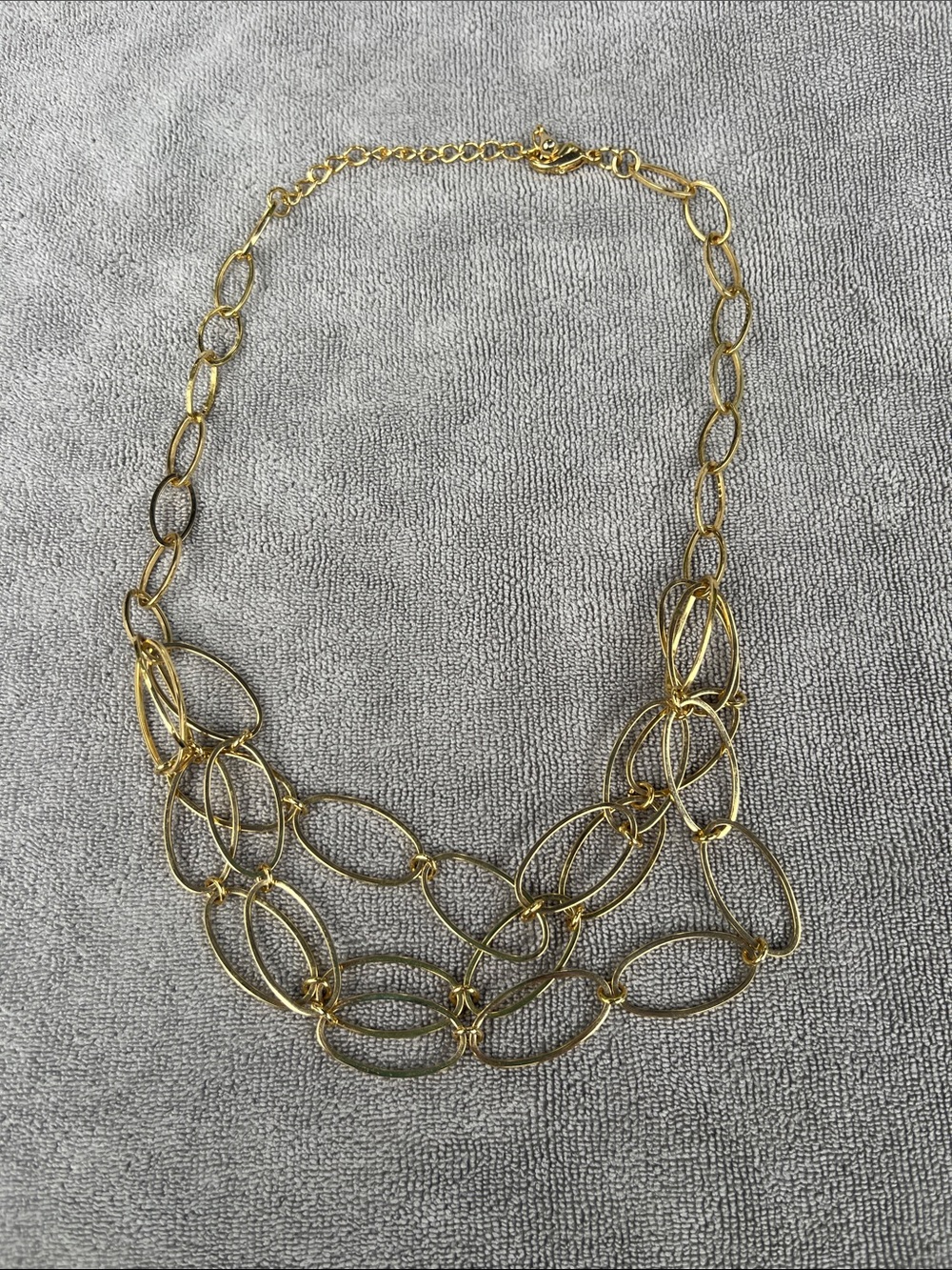 Gold Oval Link Multi-Strand Necklace - Elegant Women’s Statement